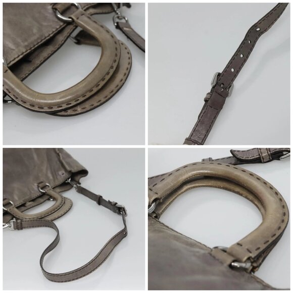 PRADA Hand Bag Leather 2way Gray Silver Auth ar13717 - Picture 16 of 16